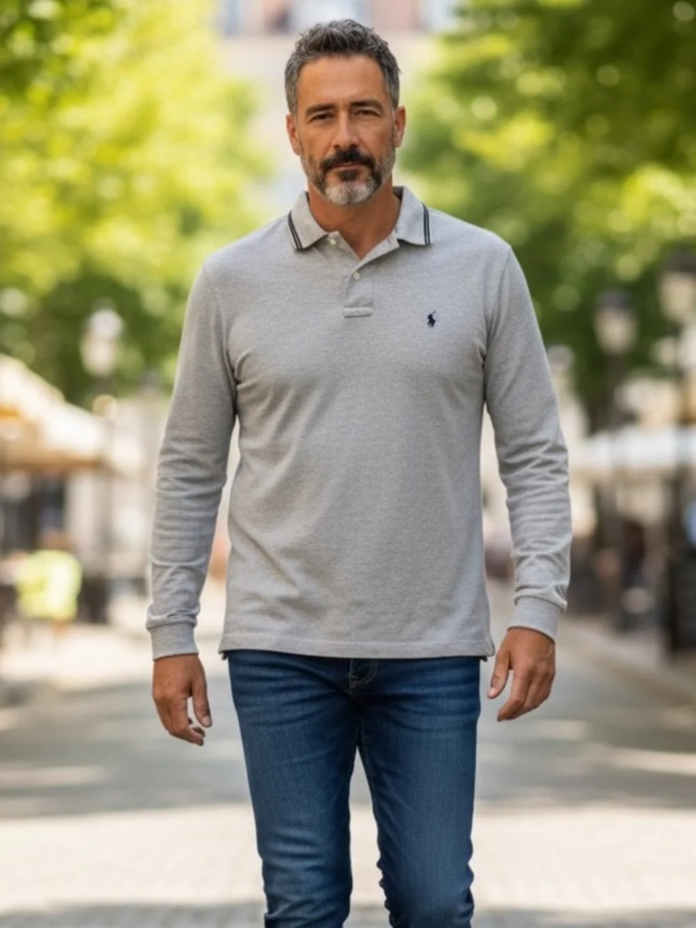 LS193 Mens POLO Ralph Lauren Designer Long Sleeve Polo Shirt L